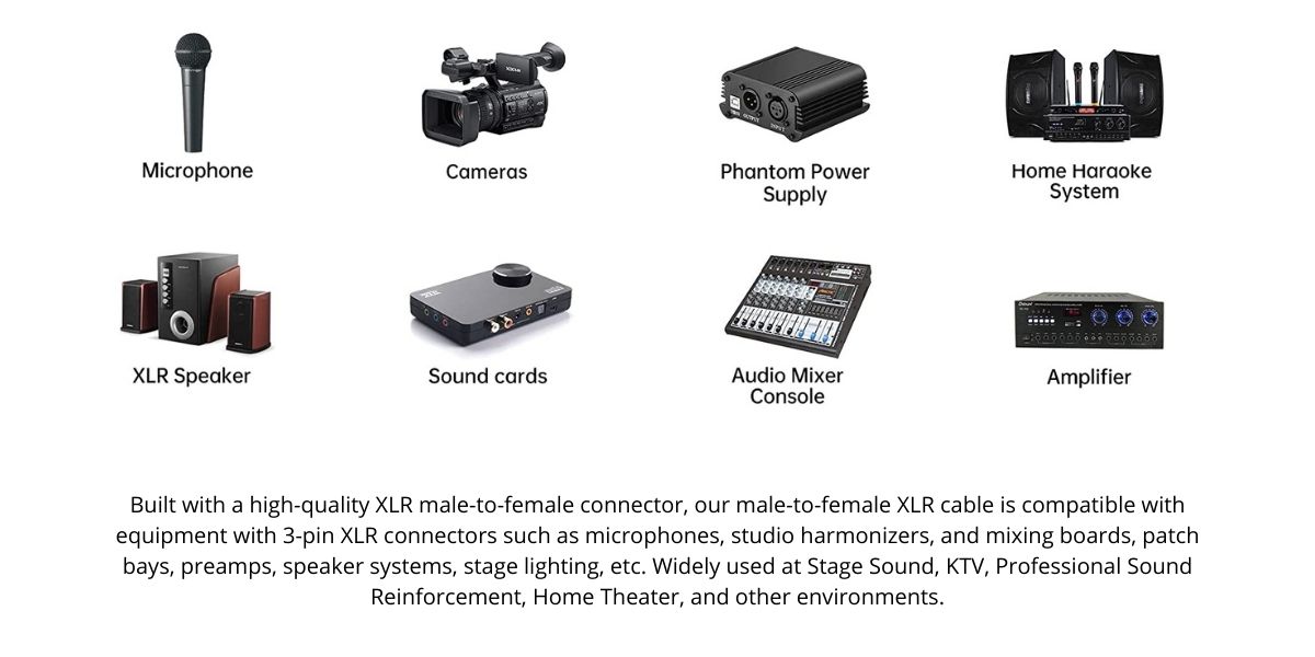 XLR Male to XLR Female 3 Pin Microphone Cable 6