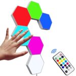 Hexagon Wall LED Light Panels with Remote Control, Touch-Sensitive RGB ...