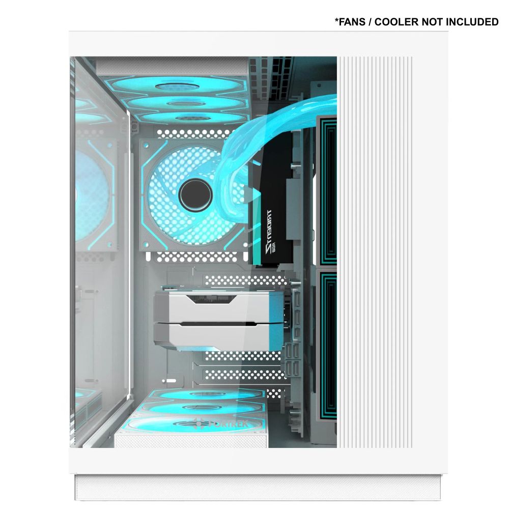 Fortrek Clarity Max White Transparent Mid Tower ATX Gaming PC Case with Tempered Glass, Gamer Computer Case - Image 3