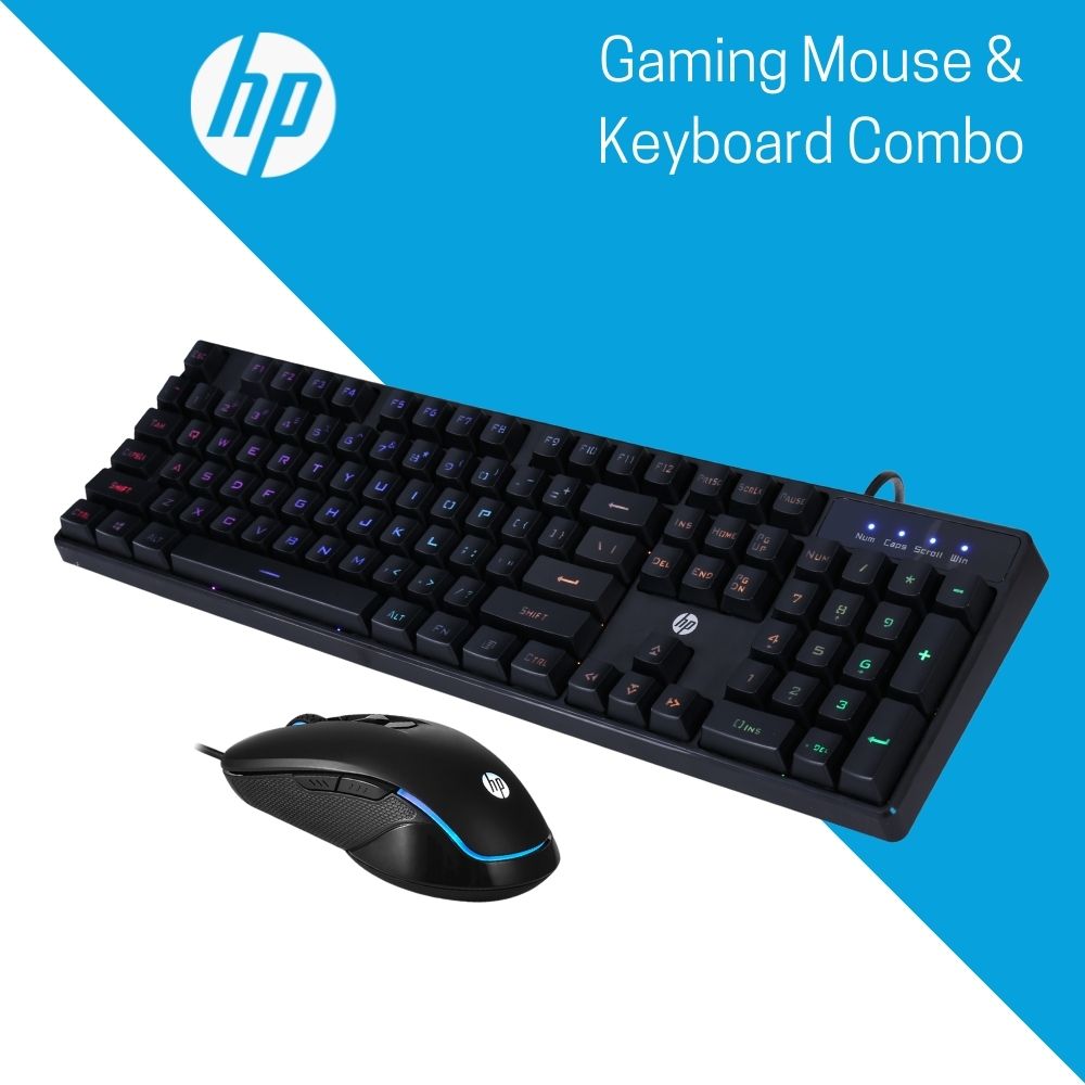 HP KM200 USB Wired Gaming Keyboard and Mouse Combo Set for Computer, Laptop, PC, Black - Image 2