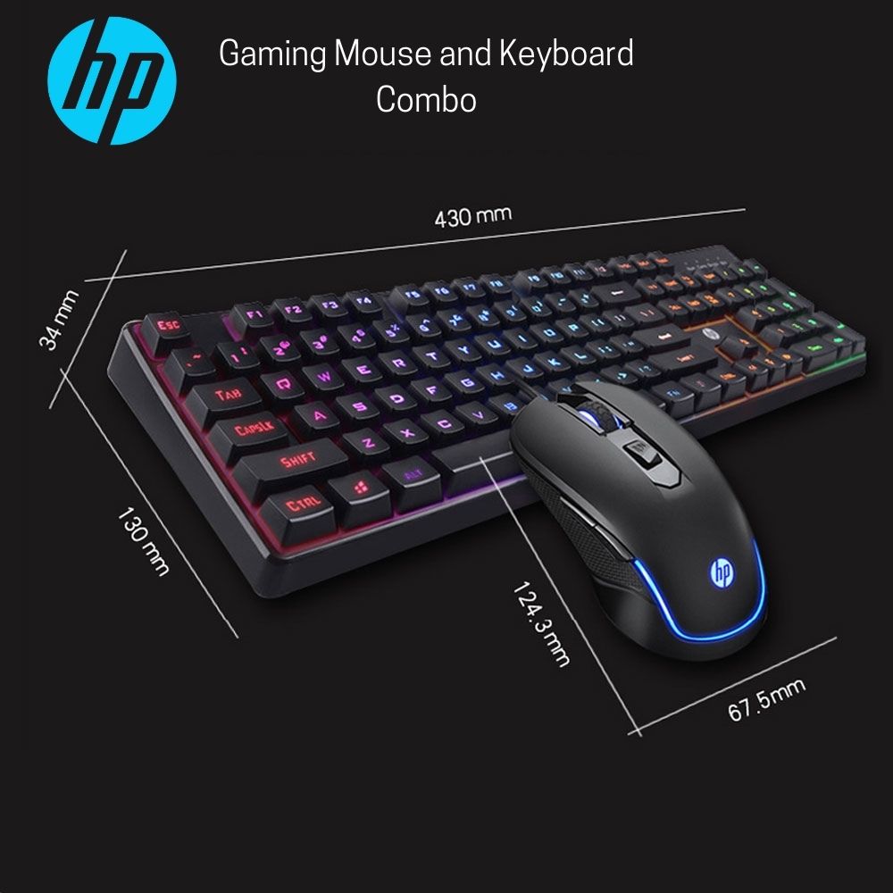 HP KM200 USB Wired Gaming Keyboard and Mouse Combo Set for Computer, Laptop, PC, Black - Image 6