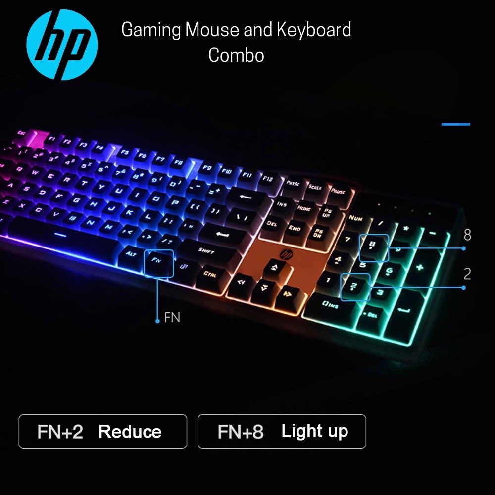 HP KM200 USB Wired Gaming Keyboard and Mouse Combo Set for Computer, Laptop, PC, Black - Image 7