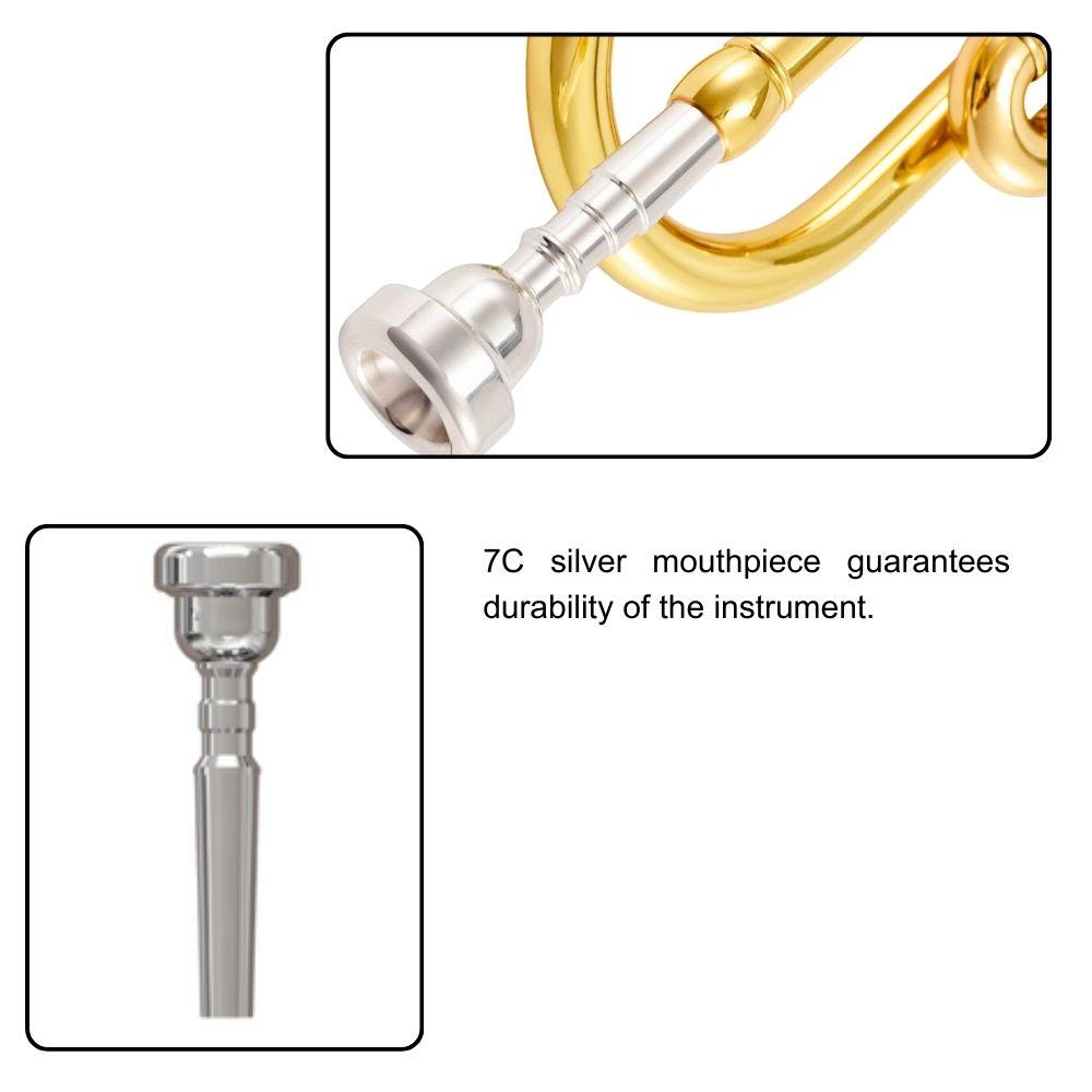 Harmonics Standard Bb Trumpet for Beginner, Brass Student Trumpets Instrument with Luxury Case - Image 5