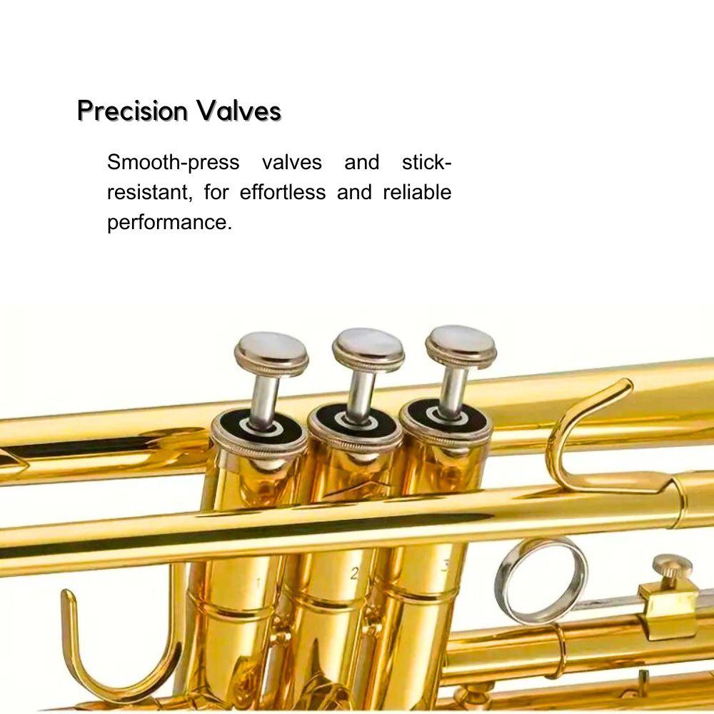 Harmonics Standard Bb Trumpet for Beginner, Brass Student Trumpets Instrument with Luxury Case - Image 6