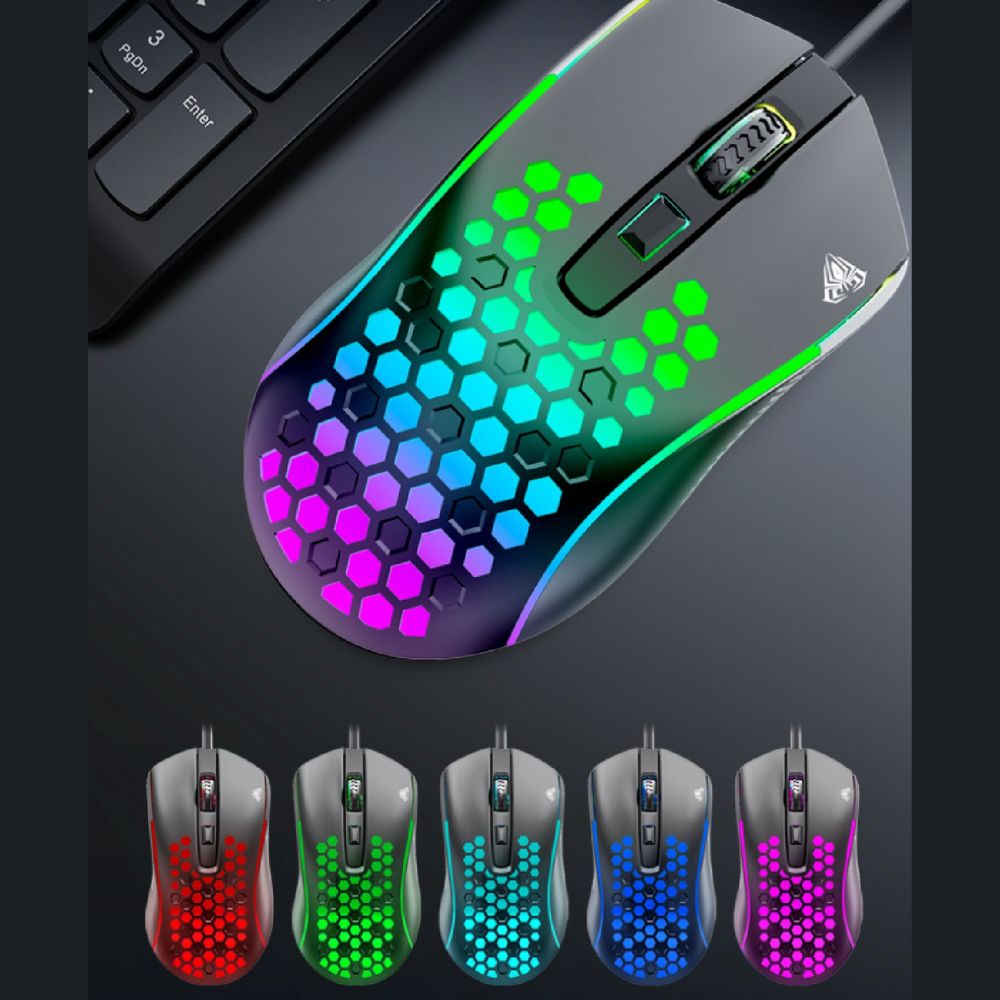 AULA S11 Wired Gaming Mouse, 4-Key Lightweight USB Mouse with 3600 DPI, RGB Mouse for PC Laptop Gaming and Office, Black - Image 8