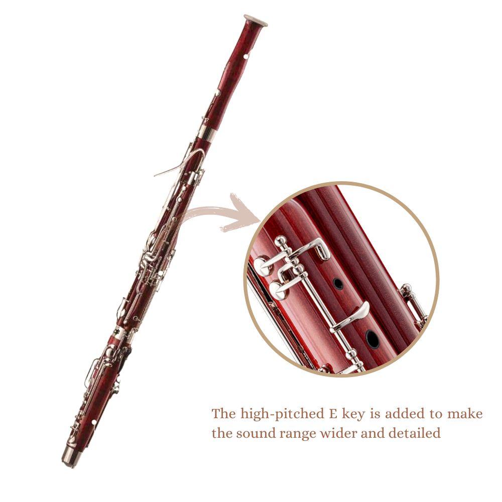 Harmonics Maple Wood Bassoon C Key, Full German Key System, Nickel-Copper Plated with Case for Professional and Student - Image 5