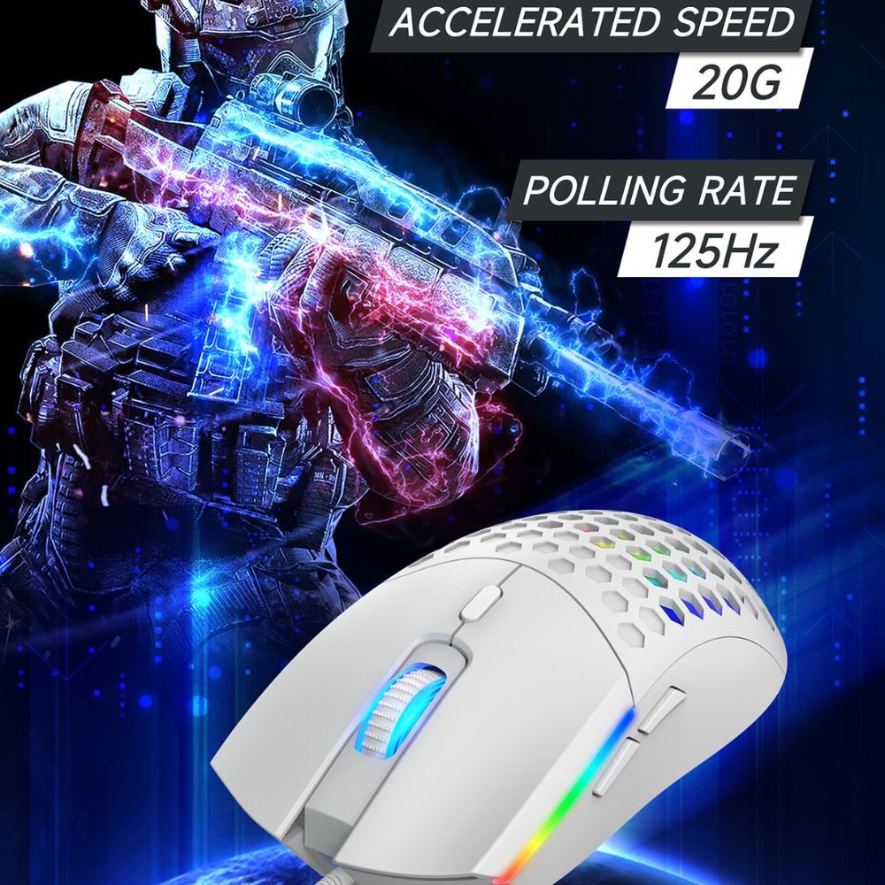 Snaketh RGB Gaming Mouse, Wired Optical Mouse with 7200 DPI, Huano 10M Click Switches, Matte UV Finish - Image 3