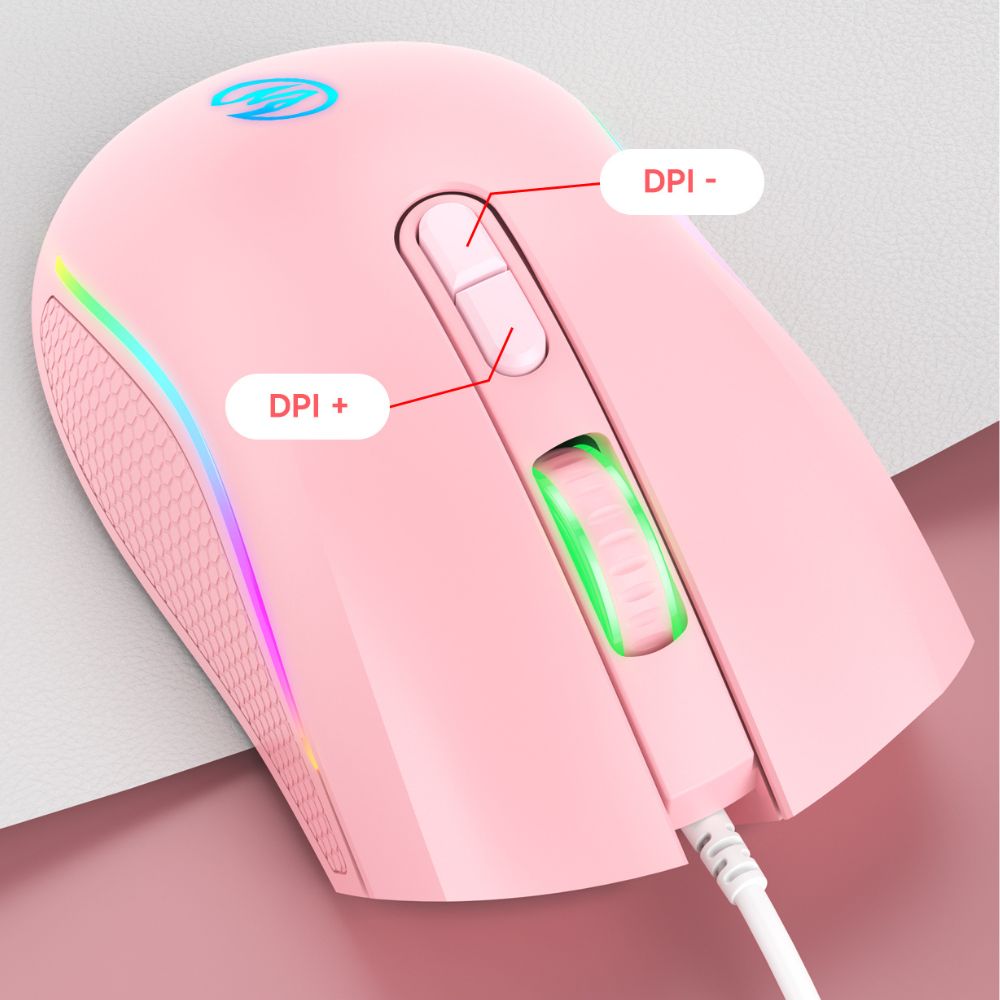 Snaketh RGB Gaming Mouse, Wired 6400 DPI Optical USB Mouse with Huano 10M Click Switches, Pure Copper Cable, White - Image 6